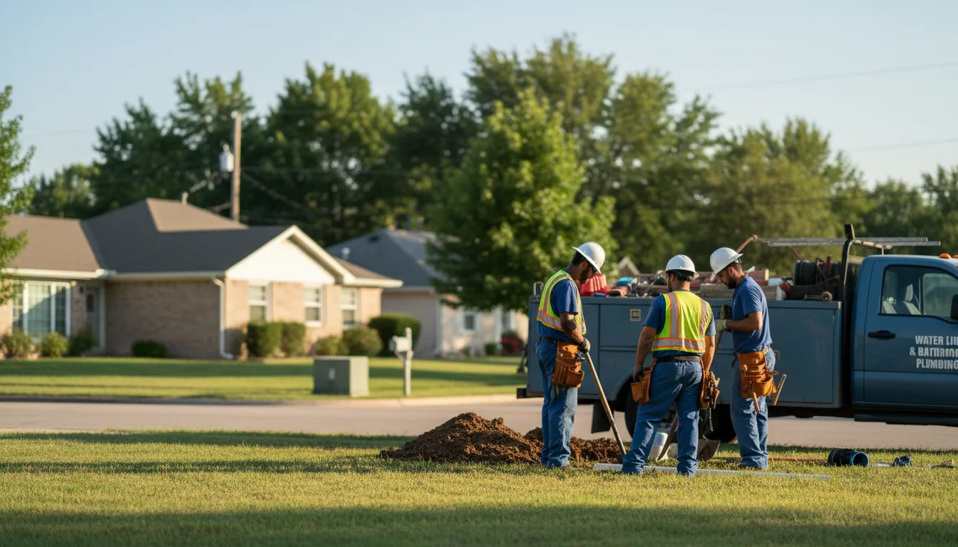 Residential water line and bathroom plumbing service in Eskridge, KS